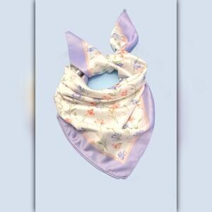 A218-O • Spring Meadow Floral Silky Bandana Scarf